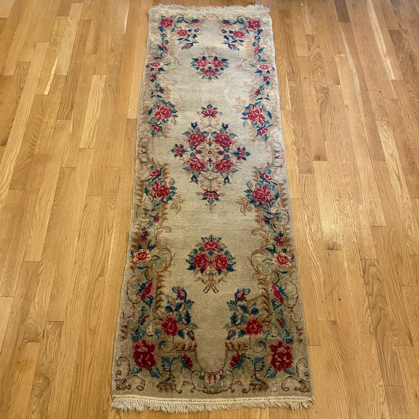 Vintage Rug, 2' x 6' Cream