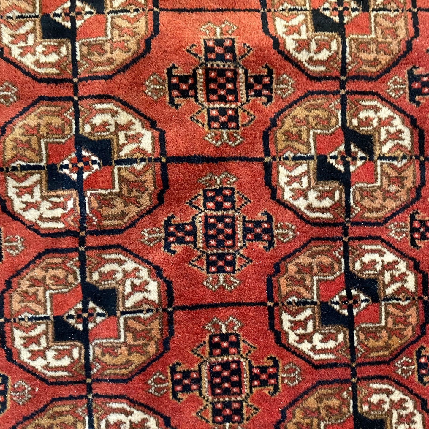 Turkmen Bokhara, 3' 11 x 5' 10 Vintage Red Brown