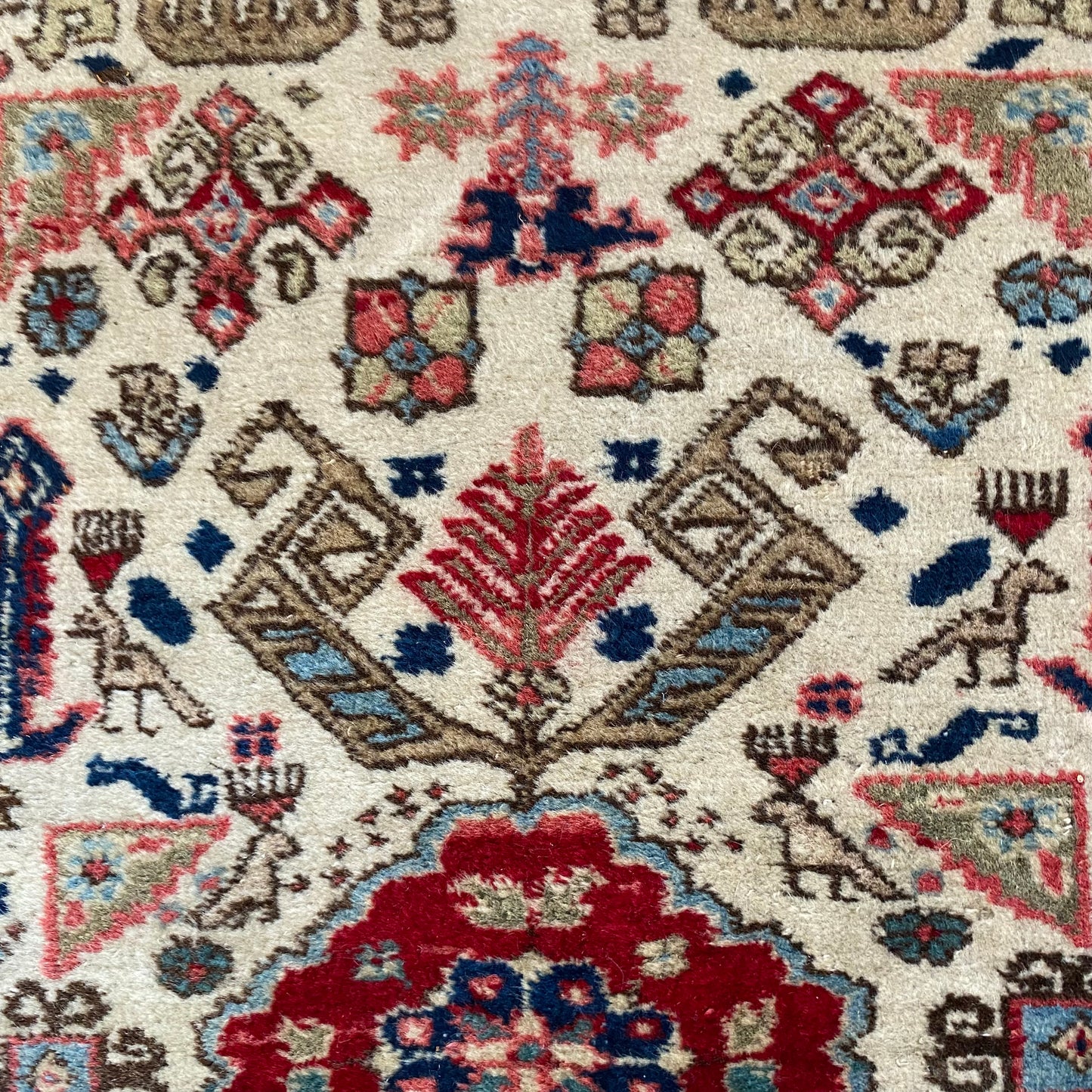 Vintage Rug, 2' 11 x 4' White