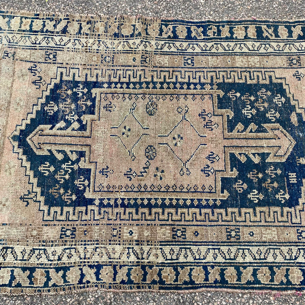 Vintage Rug, 3' 7 x 4' 11 Blue