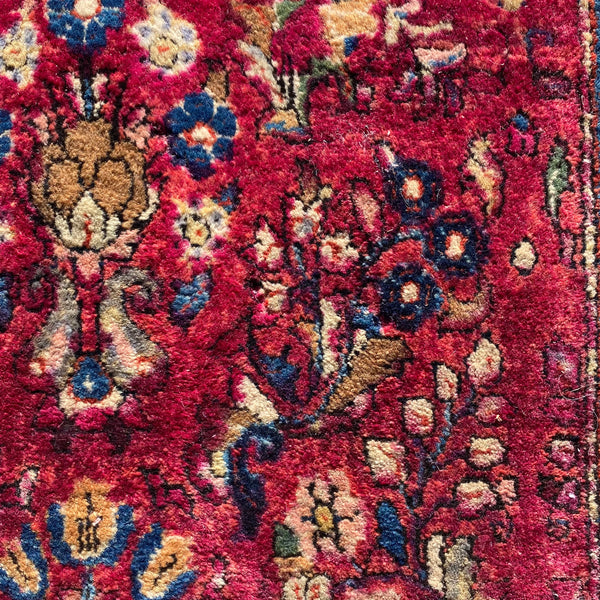 Vintage Rug, 2' 1 x 4' 1 Dark Pink