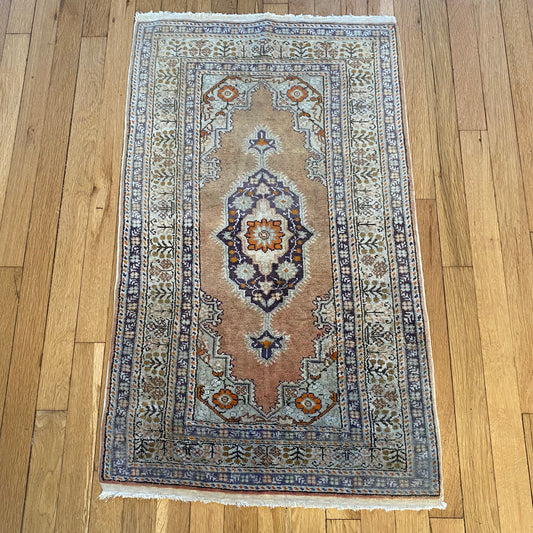 Vintage Rug, 2' x 3' 4 Tan