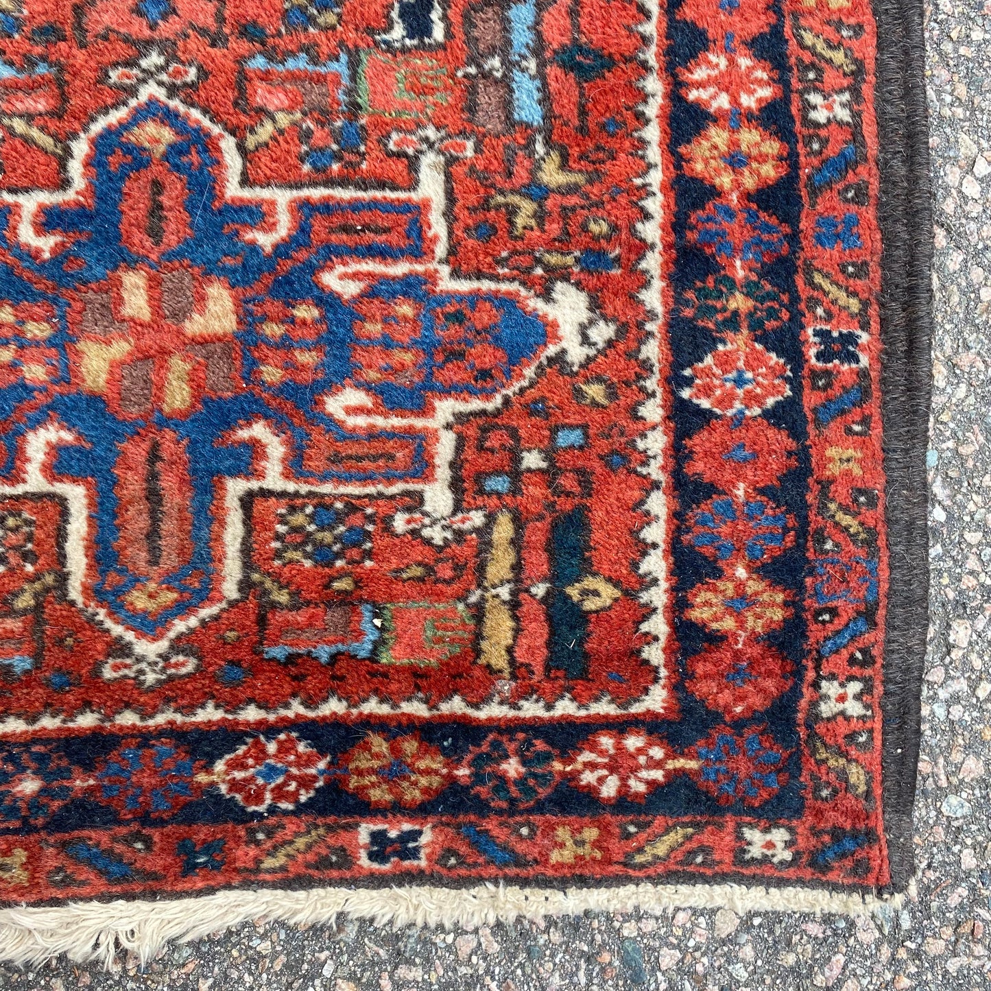 Vintage Rug, 2' x 2' 11 Red Orange