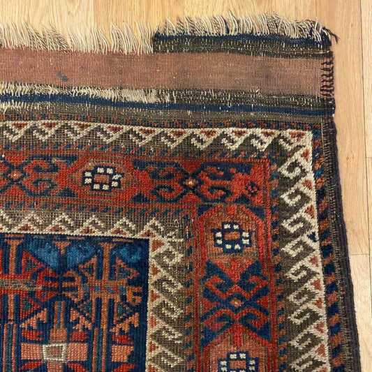 Vintage Rug, 2' 10 x 4' 10 Blue