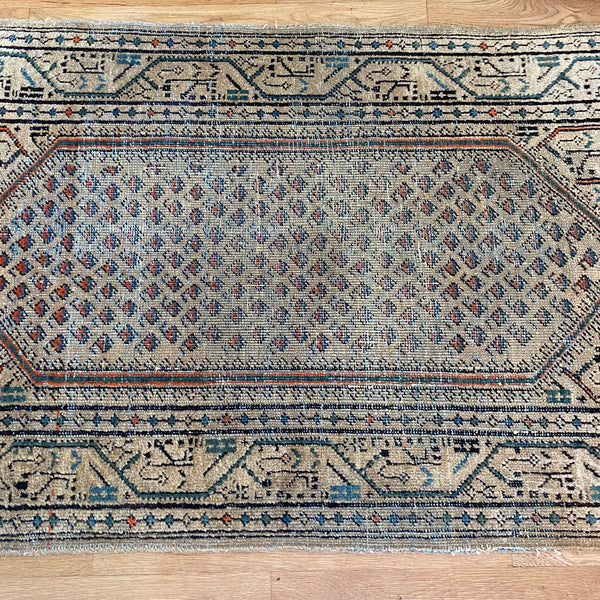 Vintage Rug, 2' 6 x 4' 2 Cream