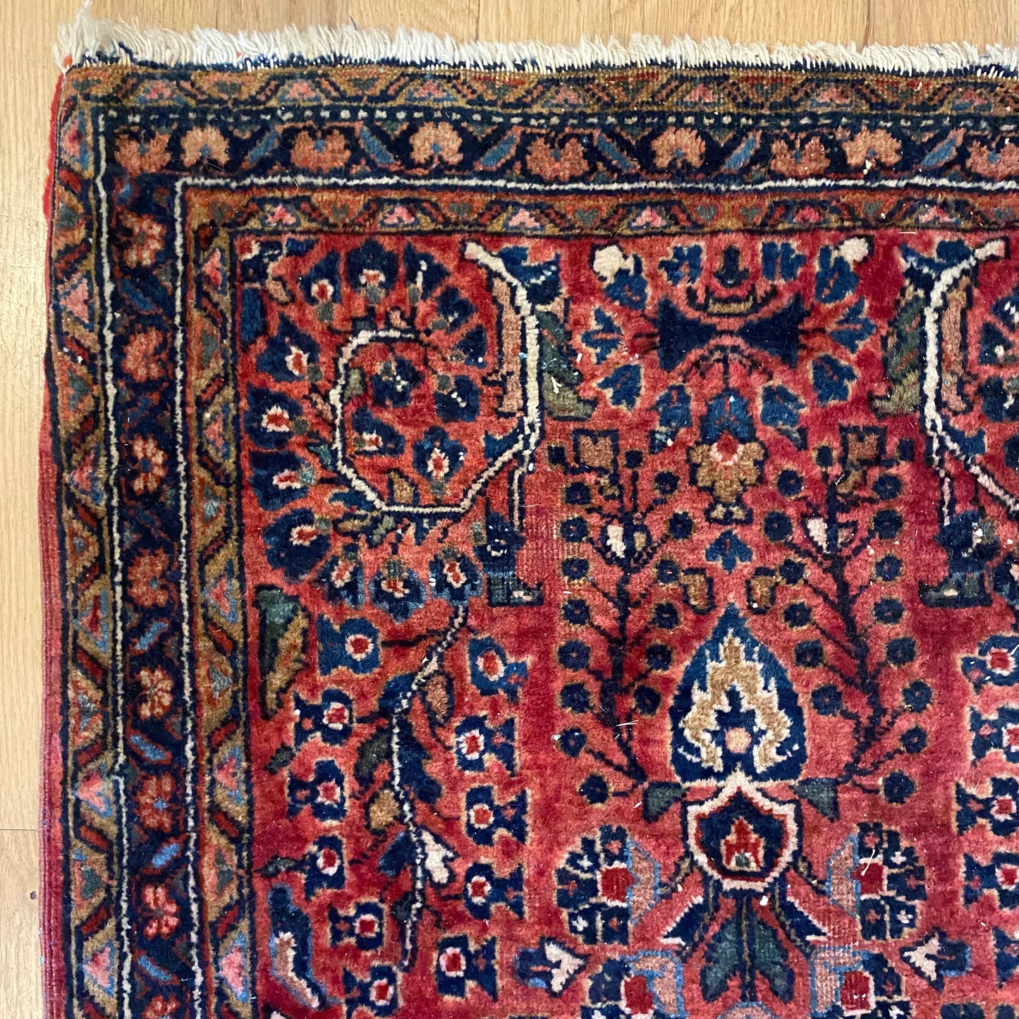 Vintage Rug, 2' x 4' 2 Dark Rose