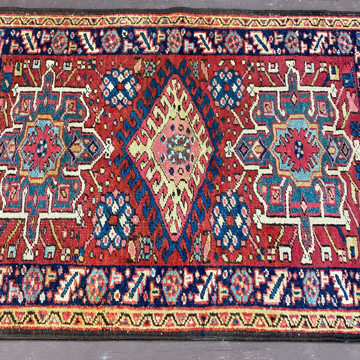Vintage Rug, 3' x 4' 1 Red