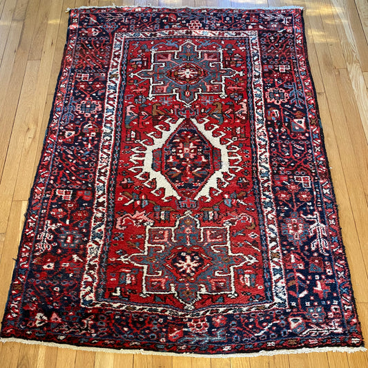 Vintage Rug, 3' 7 x 5' Red