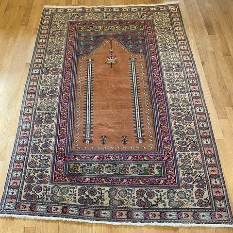 Vintage Rug, 3' 11 x 5' 9 Orange Brown