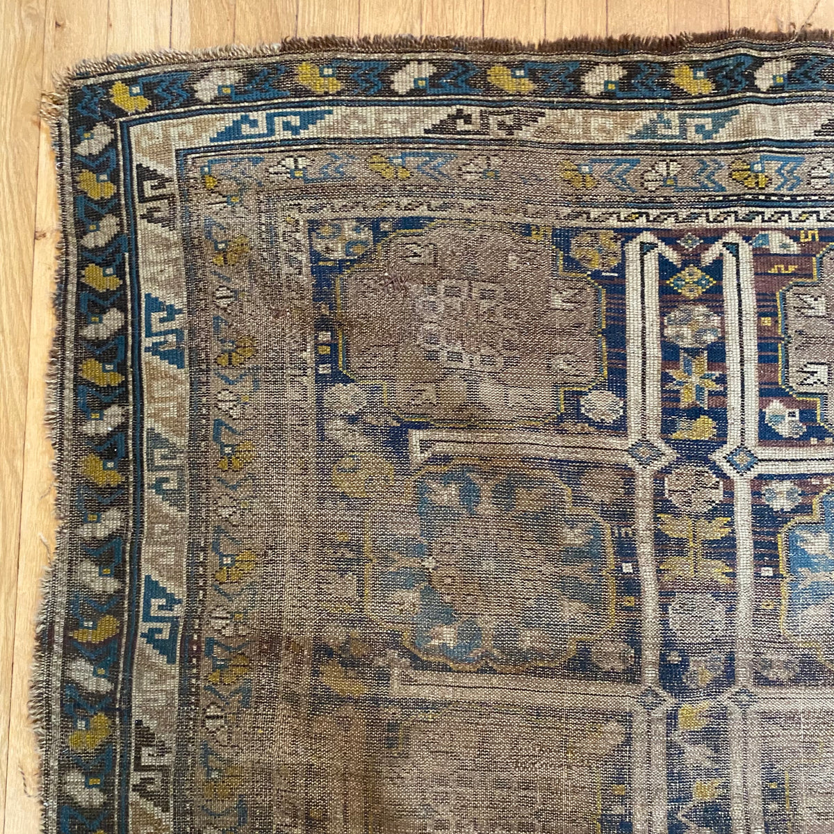 Antique Rug, 3' 9 x 5' 11 Blue Caucasian
