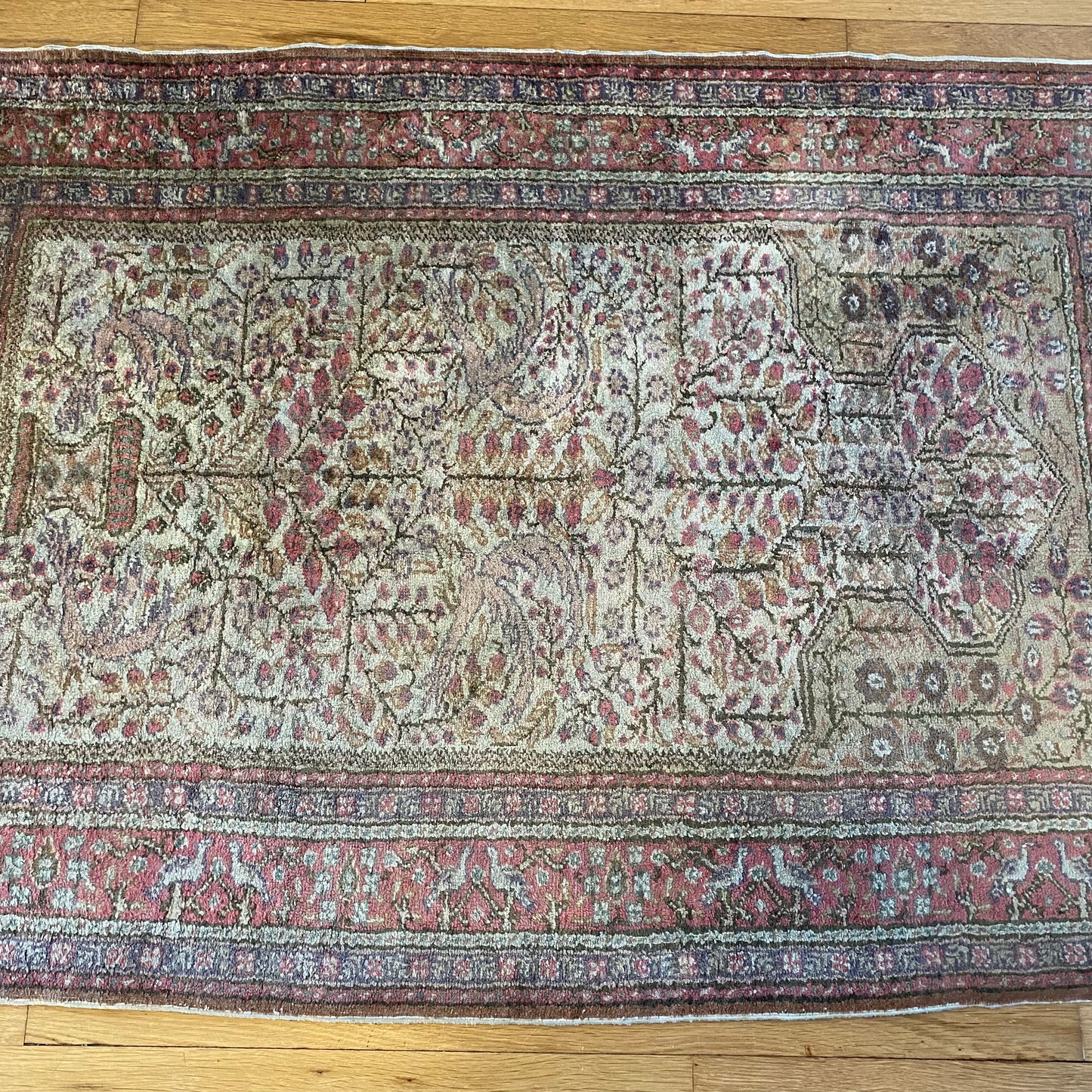 Vintage Rug, 3' x 4' 11 Cream
