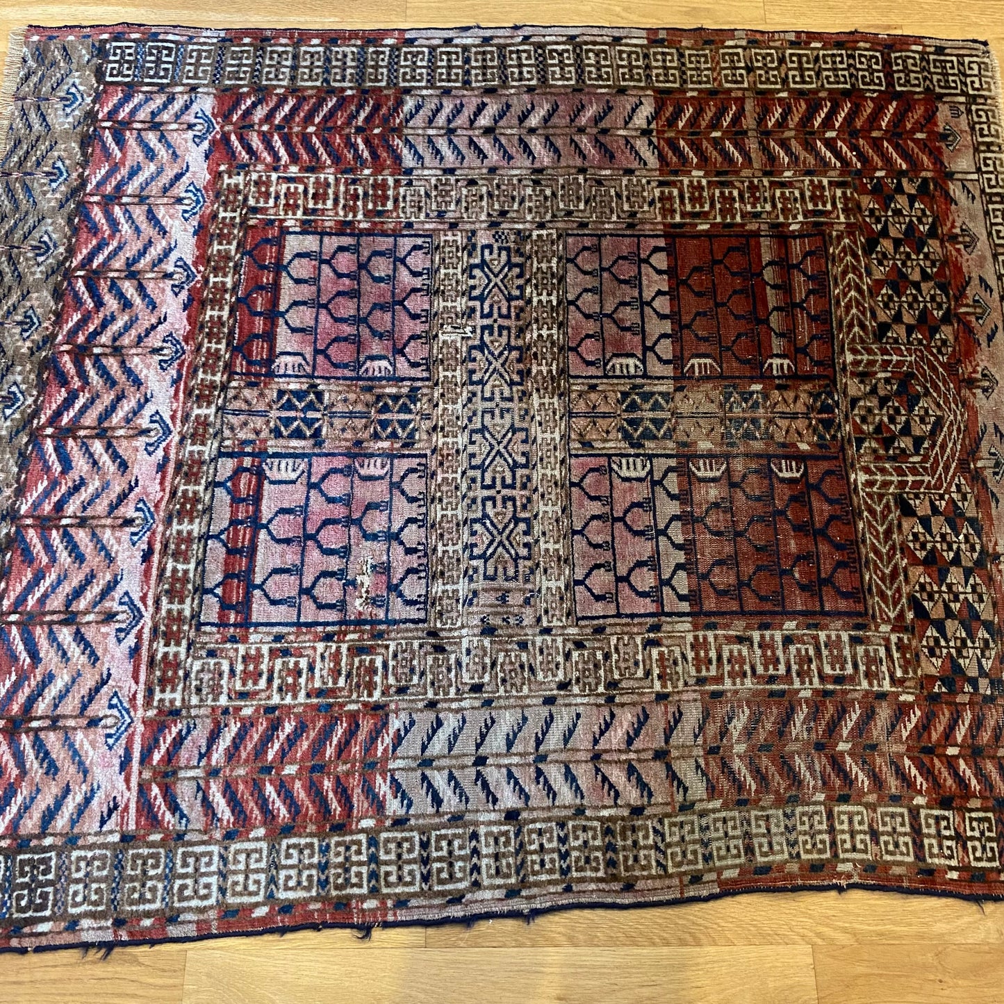Vintage Rug, 4' x 4' 6 Brown