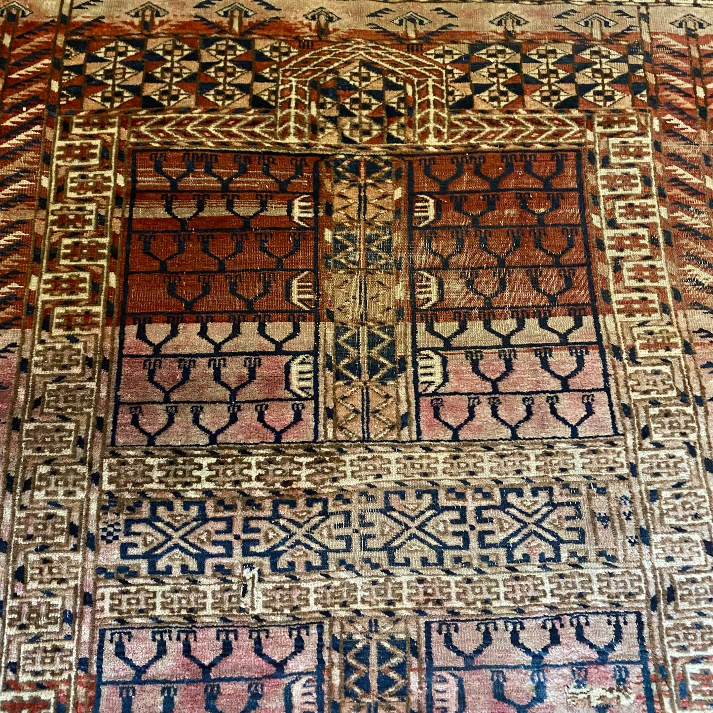 Vintage Rug, 4' x 4' 6 Brown