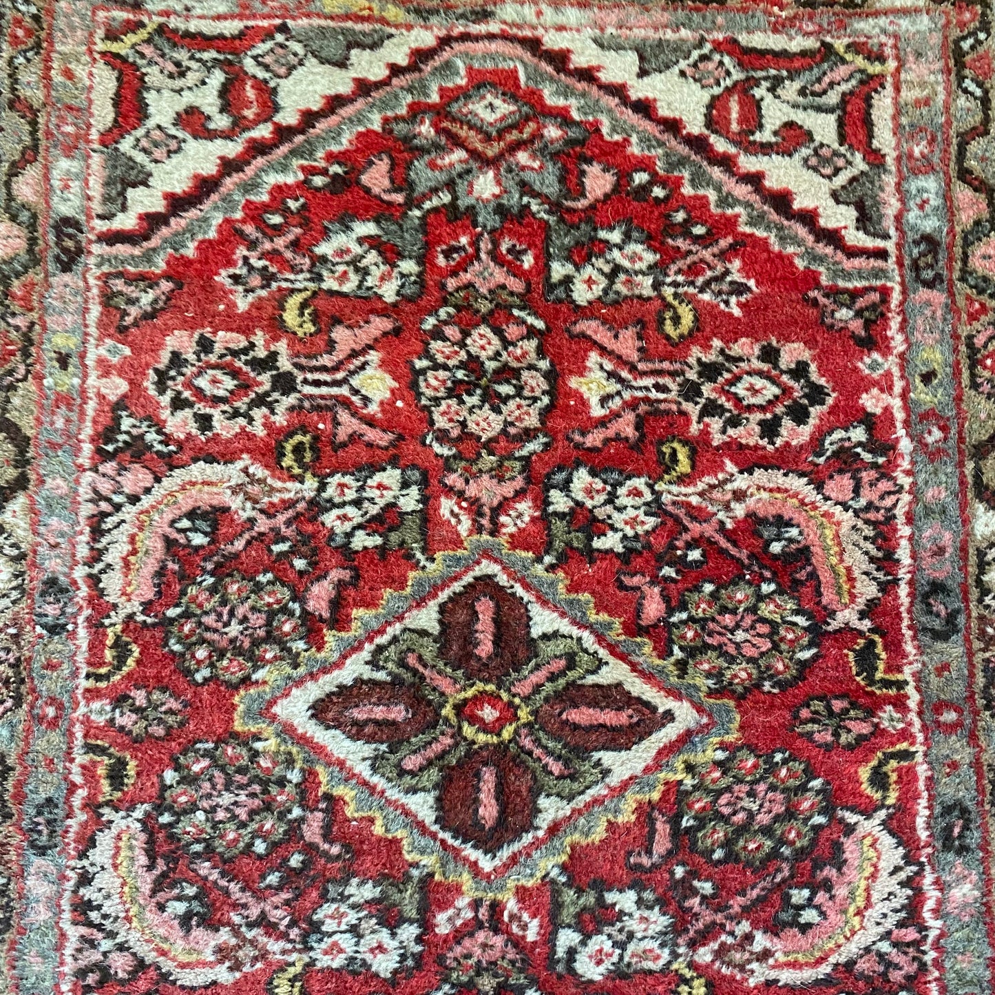 Vintage Rug, 2' x 2' 11 Red