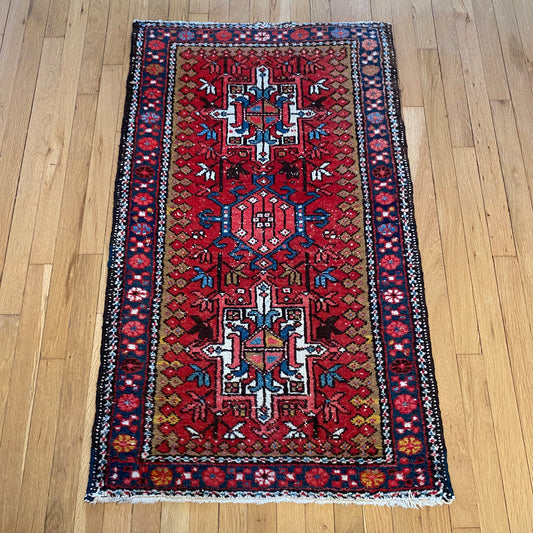 Vintage Rug, 2' 5 x 4' 2 Red by