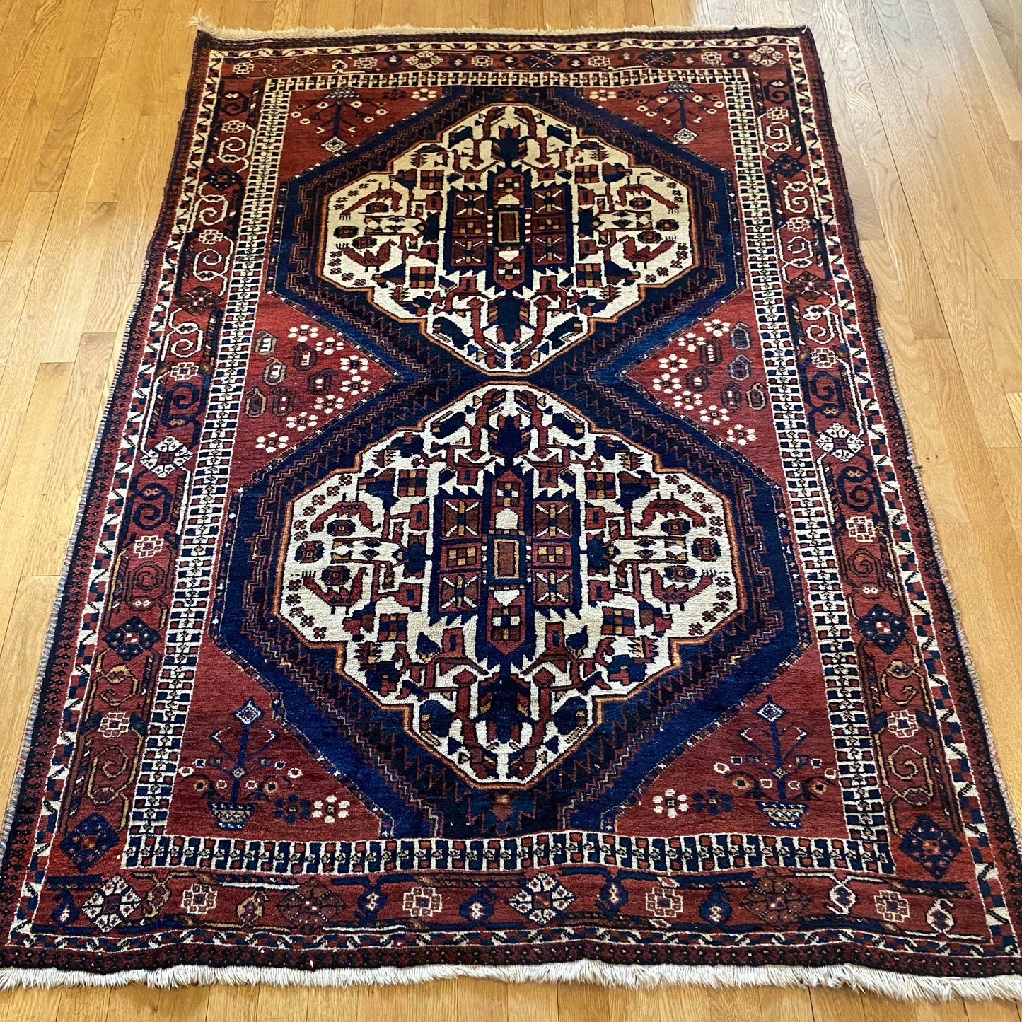 Persian Afshar Rug, 4' 2 x 6' Vintage Brown
