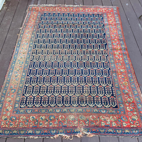 Vintage Rug, 4' 4 x 6' 2 Blue