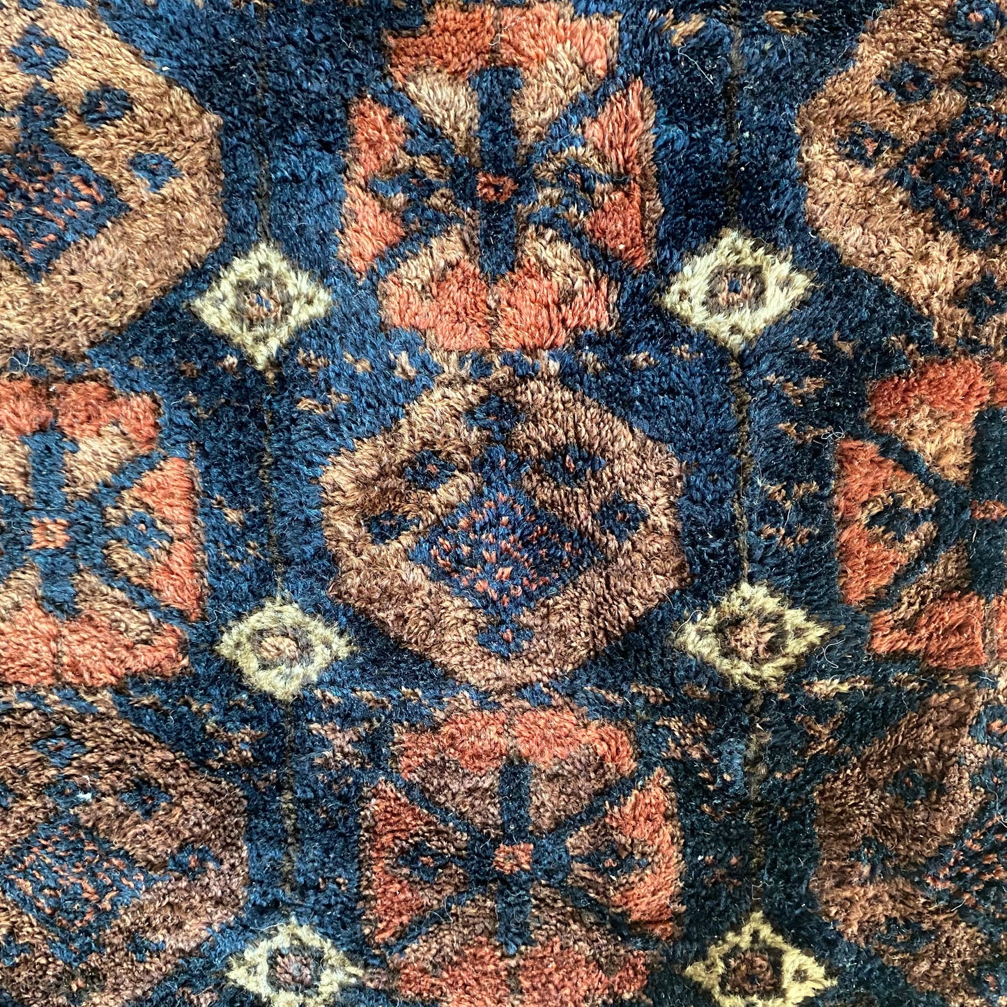 Vintage Rug, 3' 2 x 3' 5 Blue