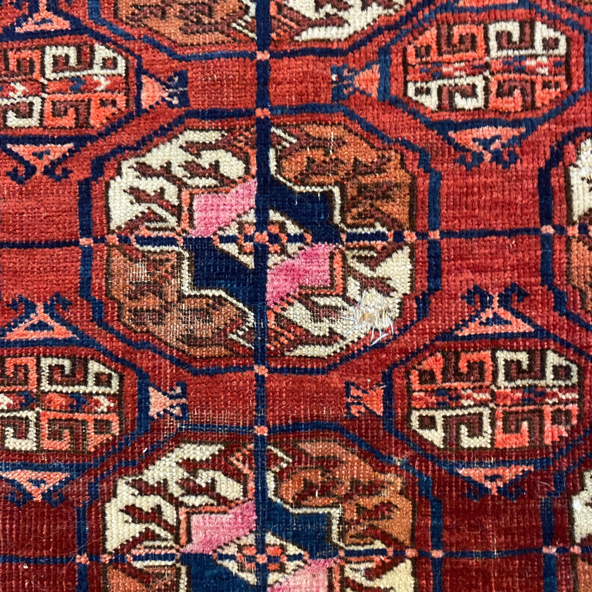 Vintage Rug, 3' 3 x 3' 10 Dark Terracotta