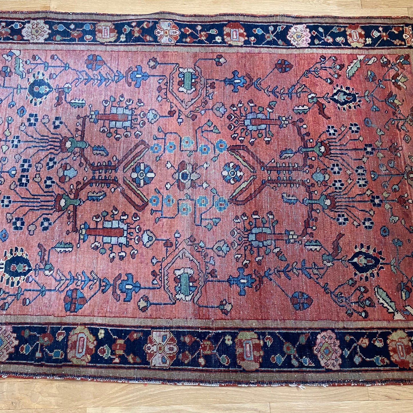 Vintage Rug, 3' 3 x 4' 9 Pink