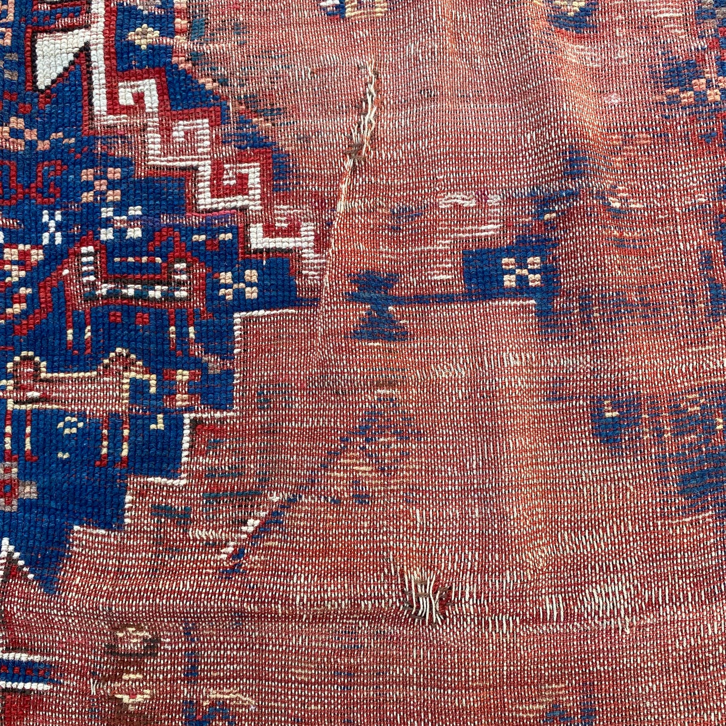 Antique Rug, 4' 5 x 8' 5 Blue