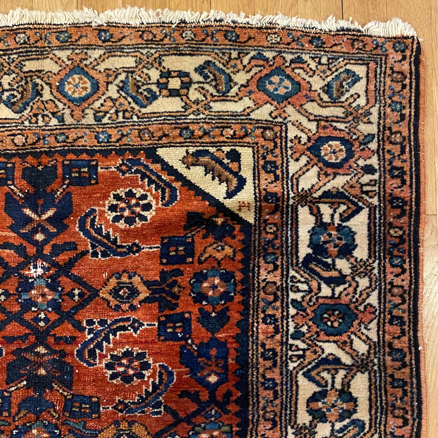 Persian Malayer, 3' 2 x 3' 9 Vintage Red Brown