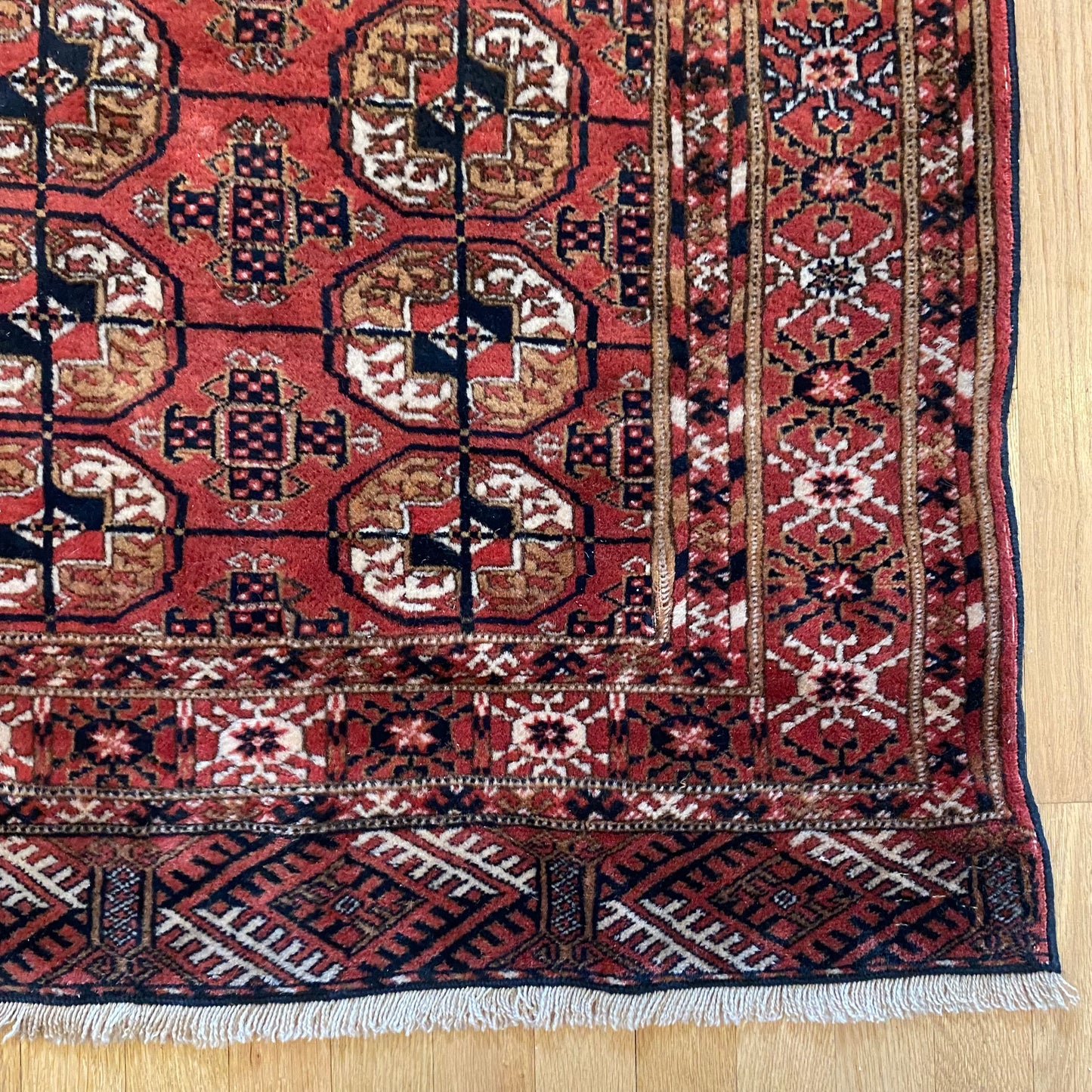Turkmen Bokhara, 3' 11 x 5' 10 Vintage Red Brown