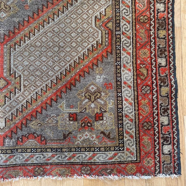 Vintage Rug, 3' 2 x 3' 10 Grey