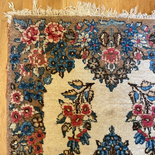 Vintage Rug, 1' 11 x 4' 3 White