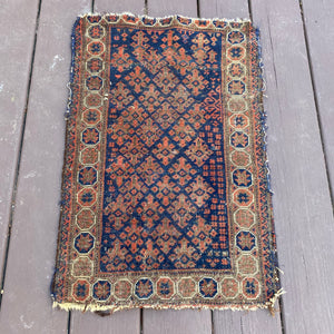 Vintage Rug, 1' 8 x 2' 5 Blue