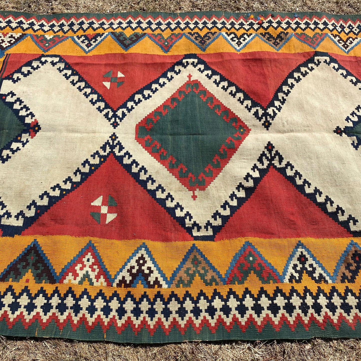 Qashqai Kilim Rug, 4' 10 x 8' 3 Vintage Red