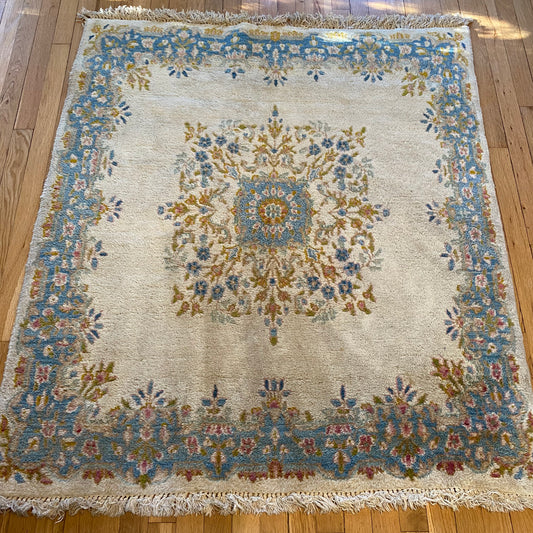 Vintage Rug, 4' x 4' 9 Cream