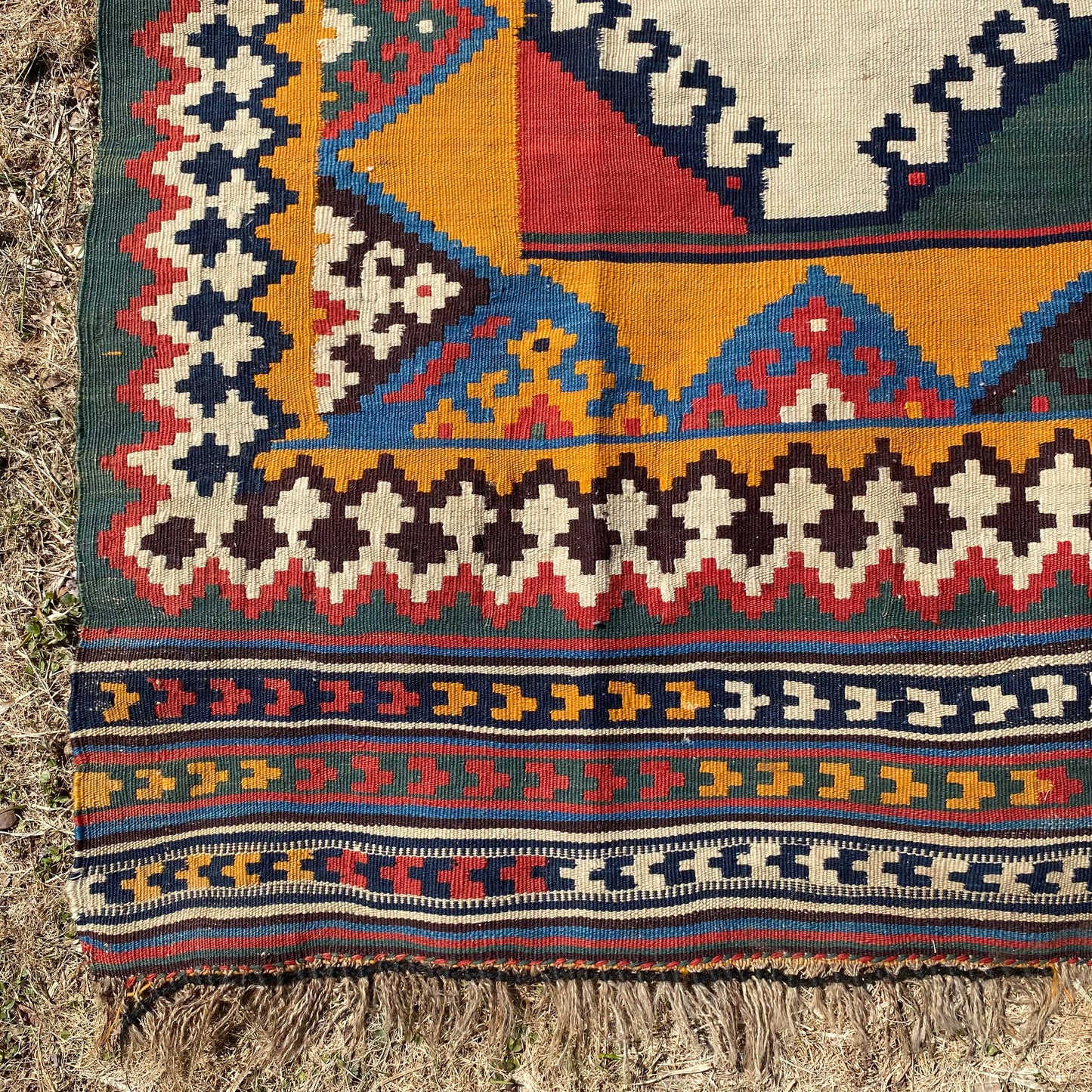 Qashqai Kilim Rug, 4' 10 x 8' 3 Vintage Red