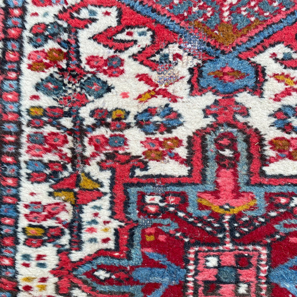 Vintage Rug, 2' x 6' 3 White