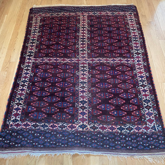 Turkmen Ensi, 3' 11 x 5' 4 Vintage Brown - Jessie's Oriental Rugs