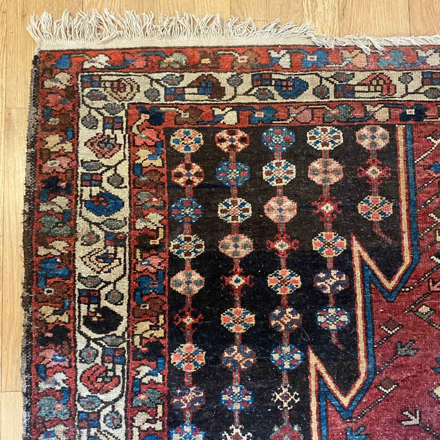 Vintage Rug, 4' 5 x 6' 10 Red Orange