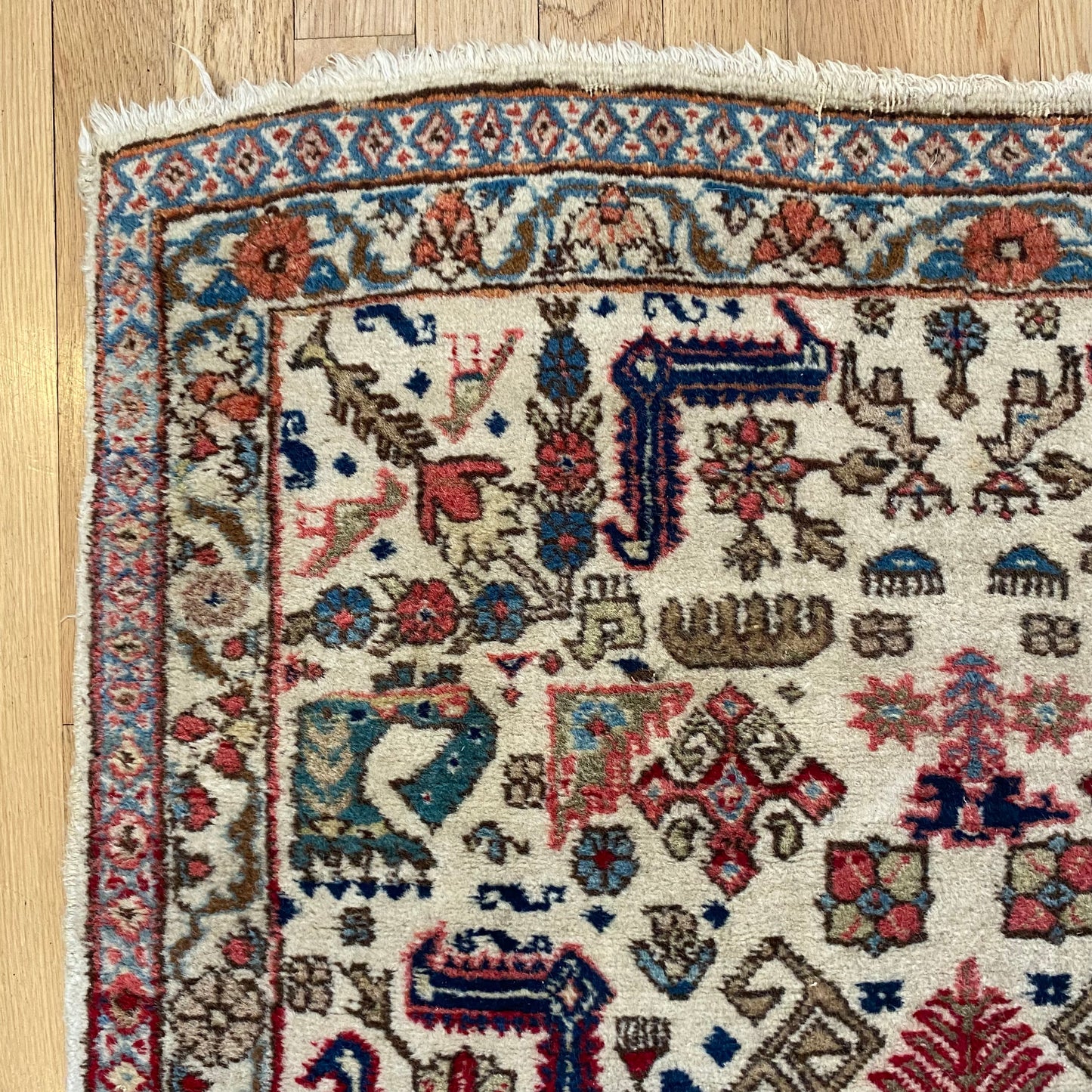 Vintage Rug, 2' 11 x 4' White
