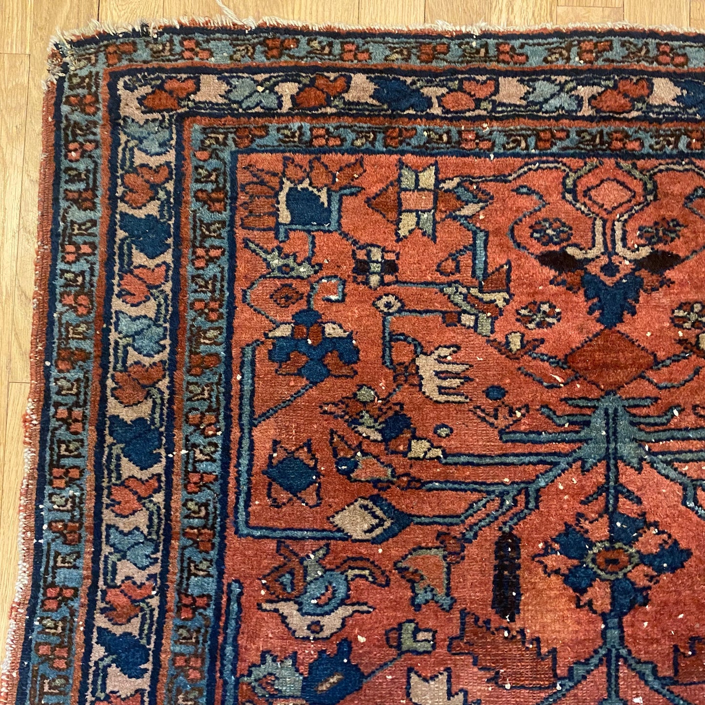 Persian Lilihan Rug, 3' 5 x 5' Vintage Dark Rose - Jessie's Oriental Rugs