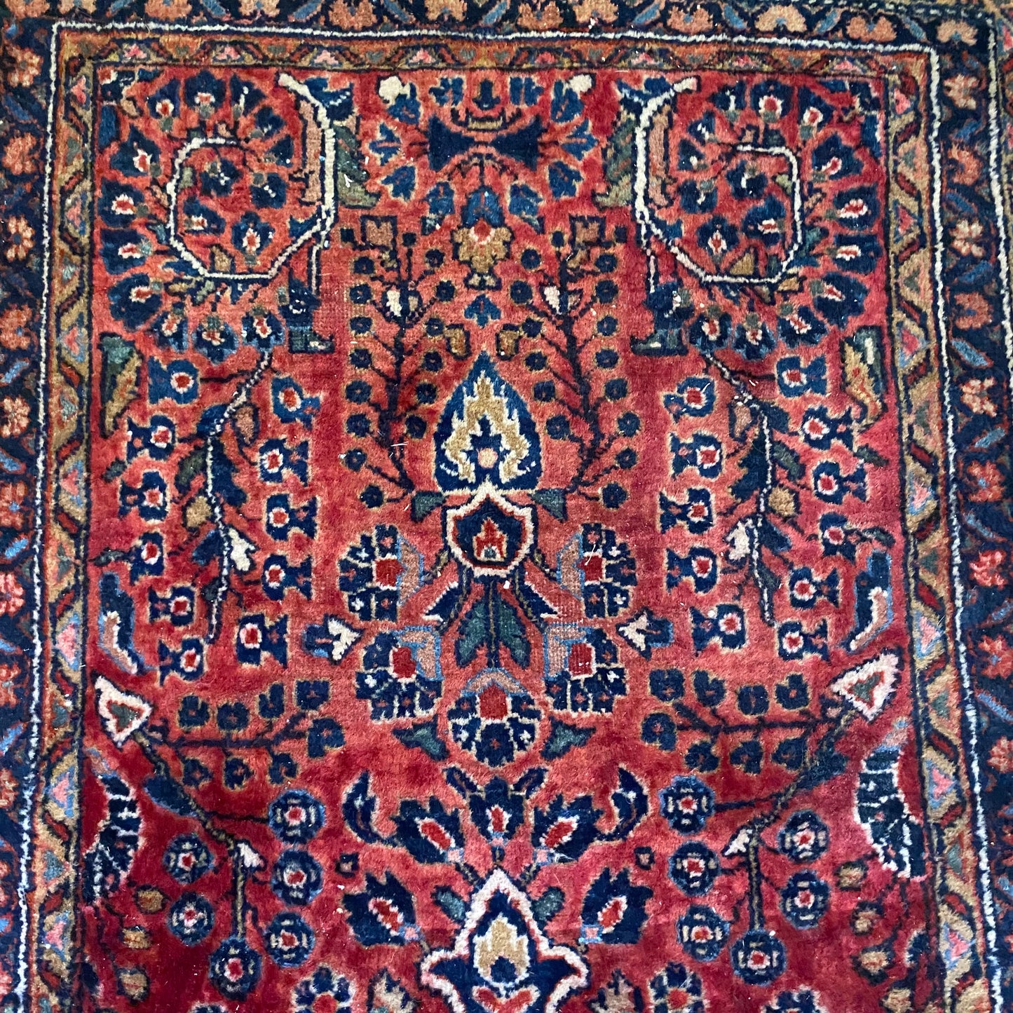 Vintage Rug, 2' x 4' 2 Dark Rose