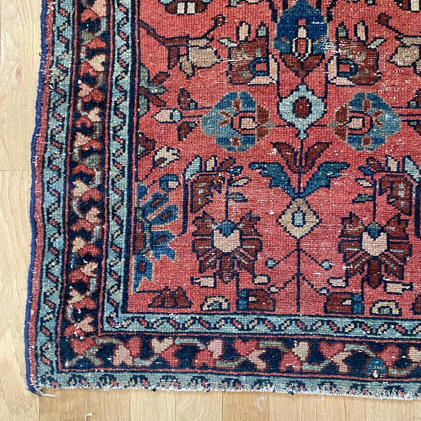 Vintage Rug, 2' 4 x 3' 10 Dark Coral