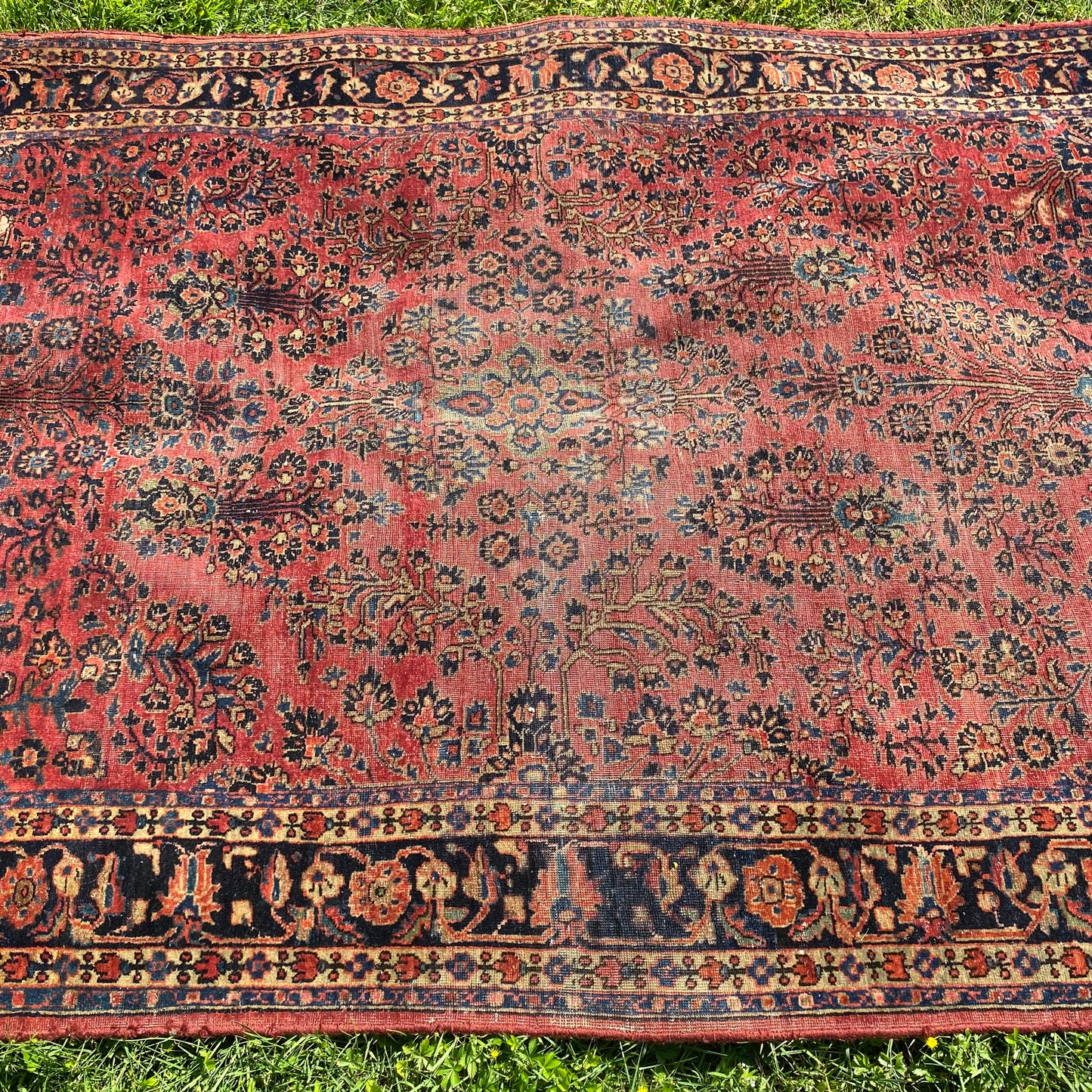 Vintage Rug, 4' 6 x 6' 7 Dark Pink