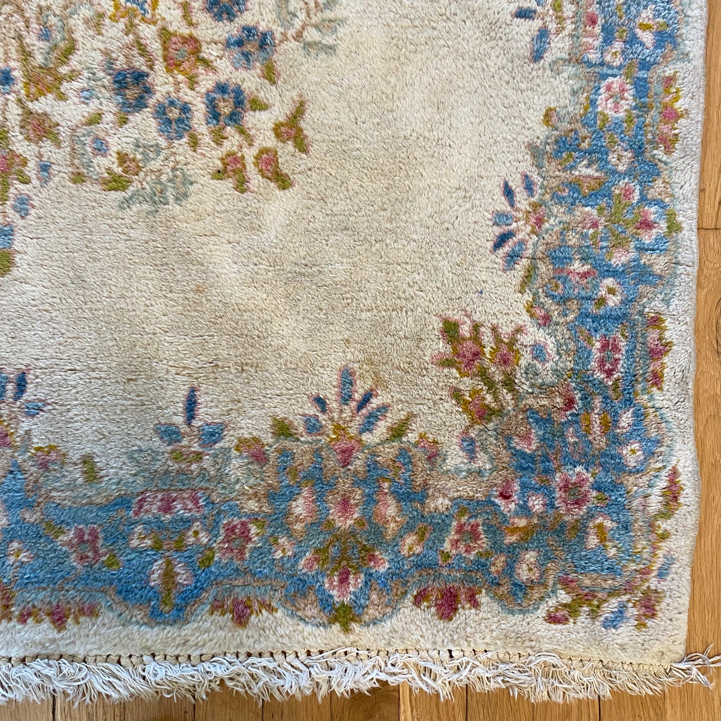 Vintage Rug, 4' x 4' 9 Cream