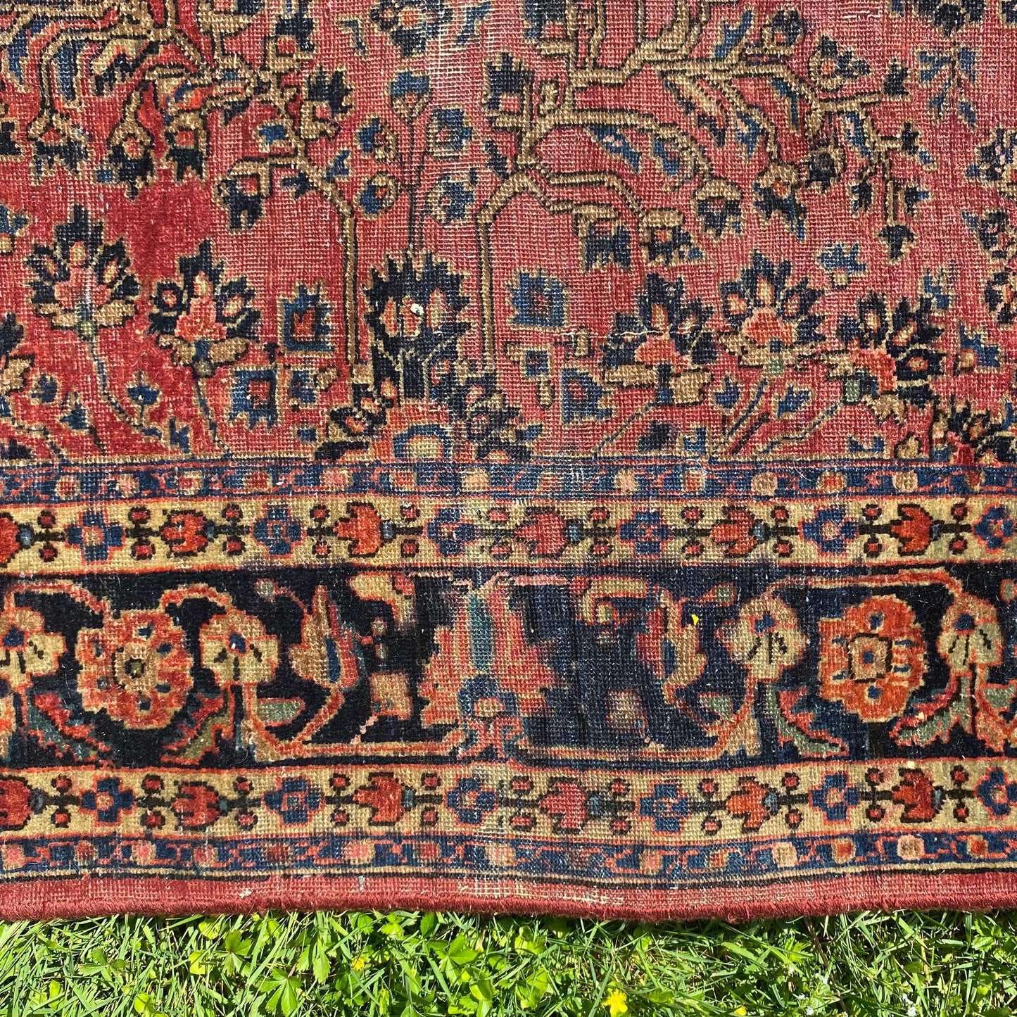 Vintage Rug, 4' 6 x 6' 7 Dark Pink
