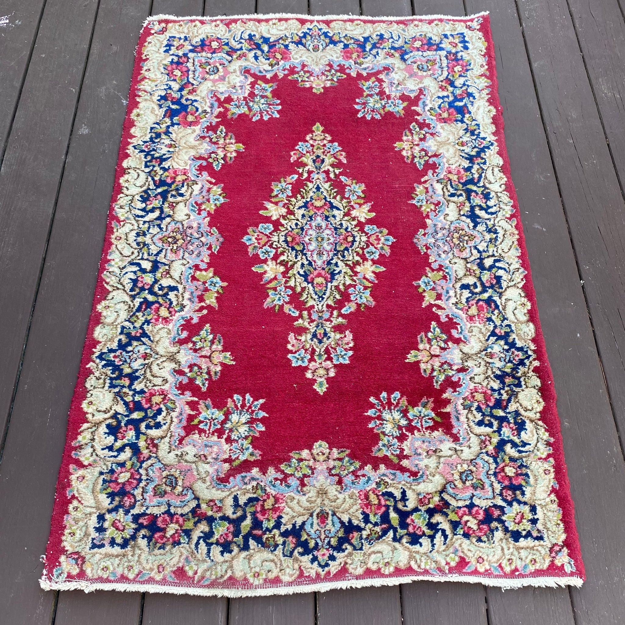 Vintage Rug, 3' 1 x 4' 8 Dark Pink