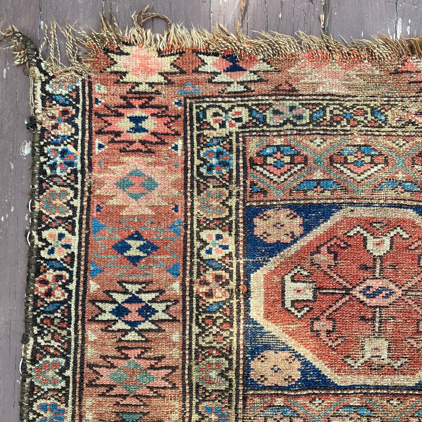Antique Rug, 3' 1 x 4' 8 Blue