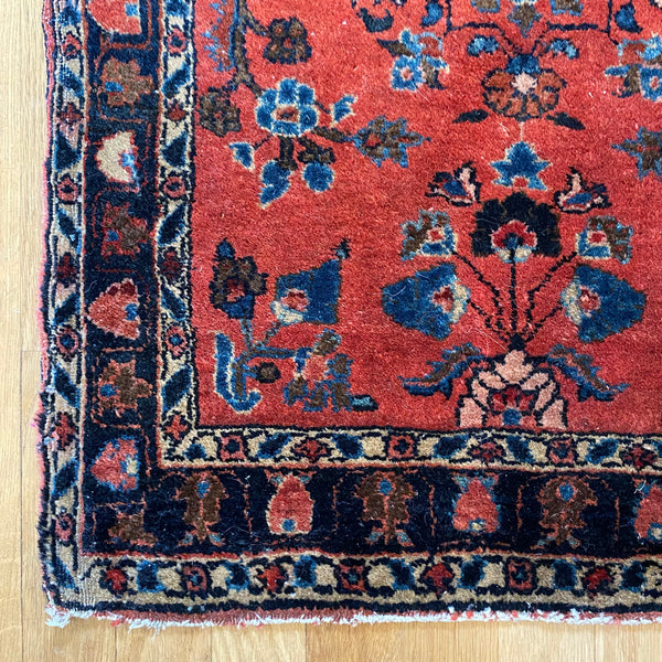 Vintage Rug, 2' x 2' 6 Pink