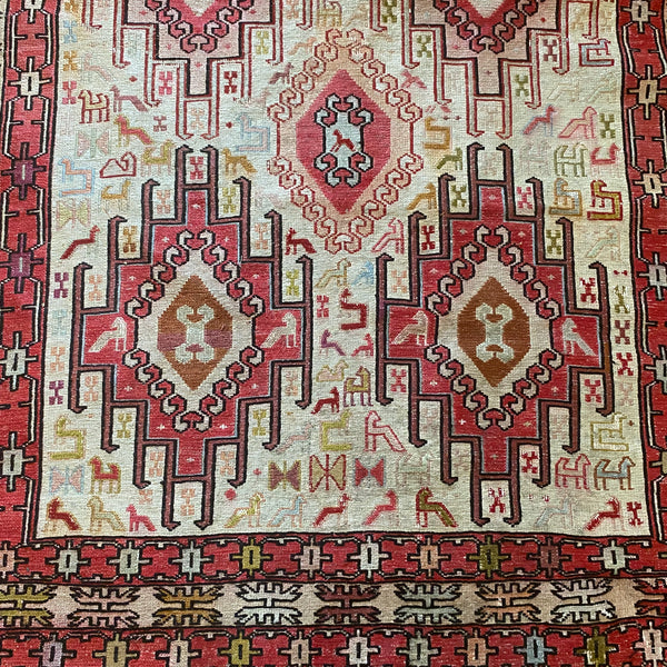 Vintage Rug, 3' 6 x 4' 10 White