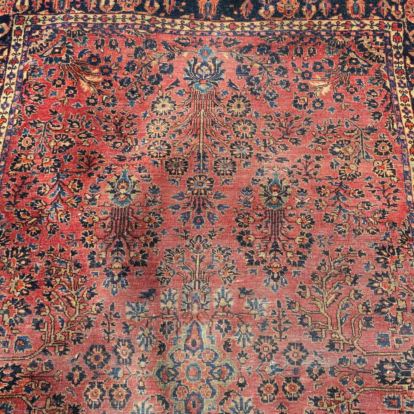Vintage Rug, 4' 6 x 6' 7 Dark Pink