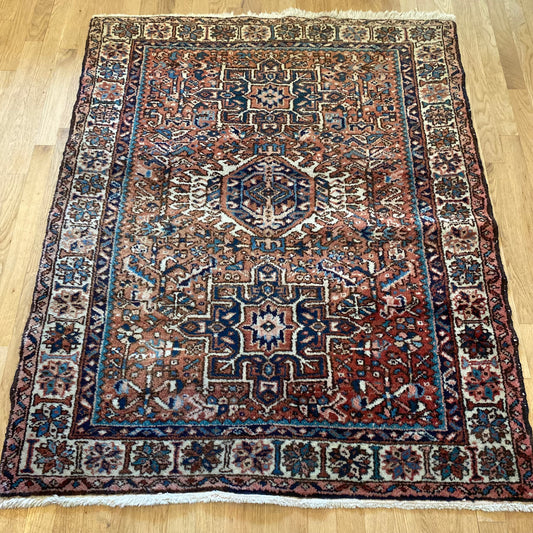 Vintage Rug, 3' 10 x 4' 10 Red