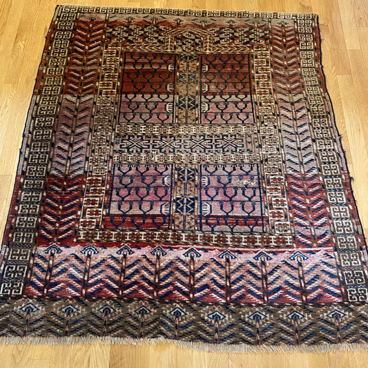 Vintage Rug, 4' x 4' 6 Brown